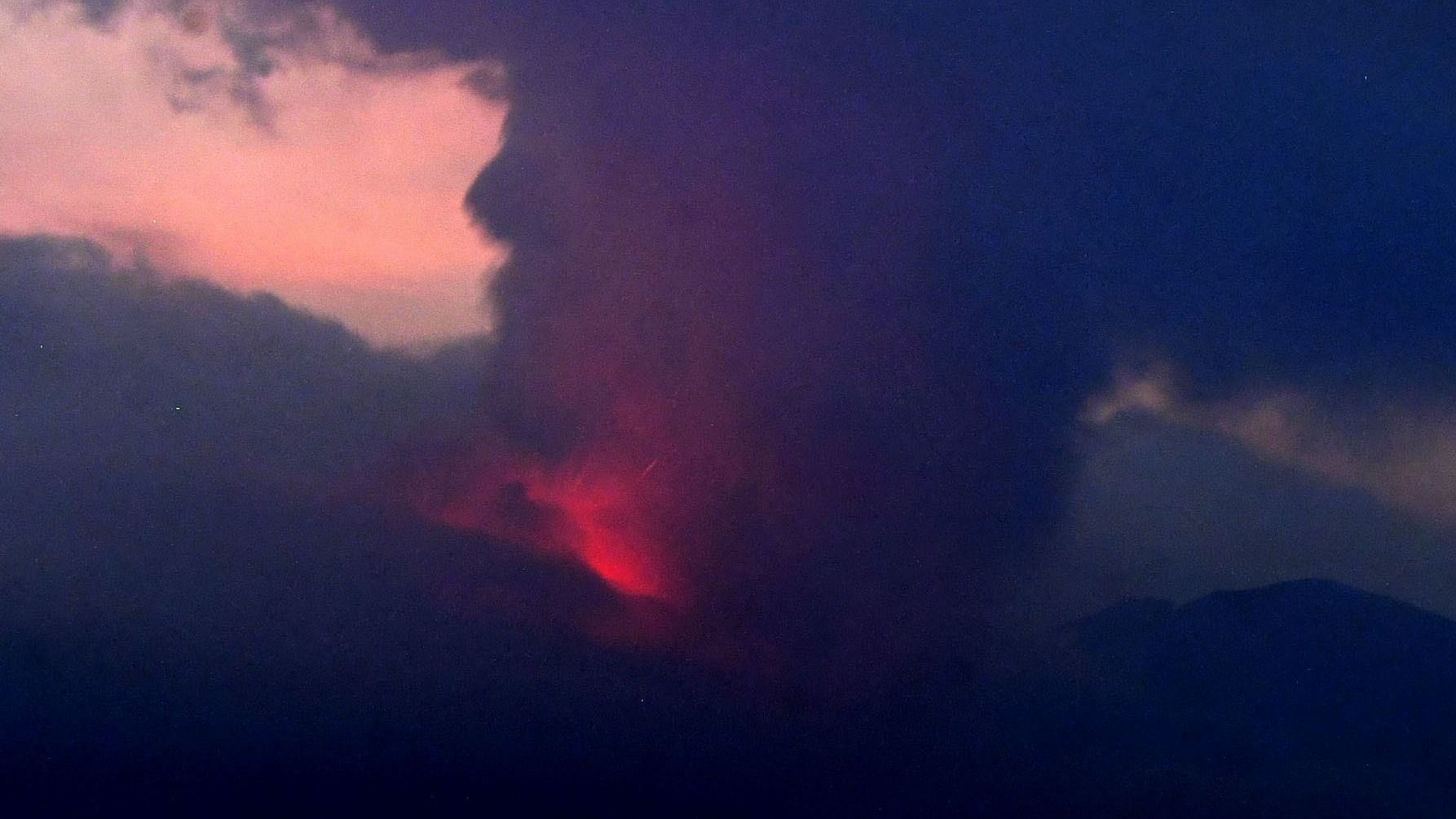 A remote camera image shows an eruption of Sakurajima. Credit: Reuters Photo