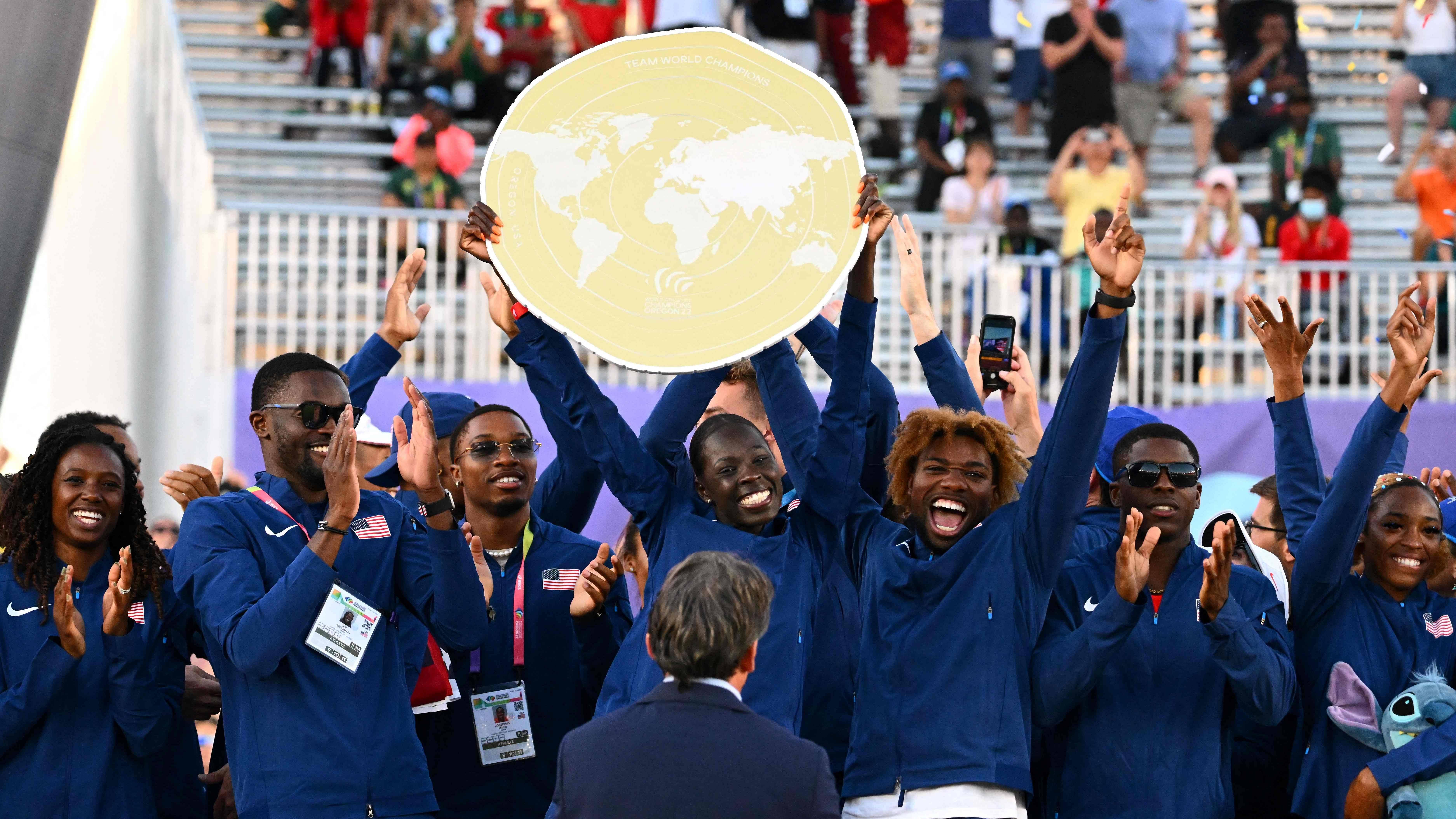 The United States wrapped up the championships by consolidating their place at the top of the medals table with a championship record 33 medals. Credit: AFP photo 