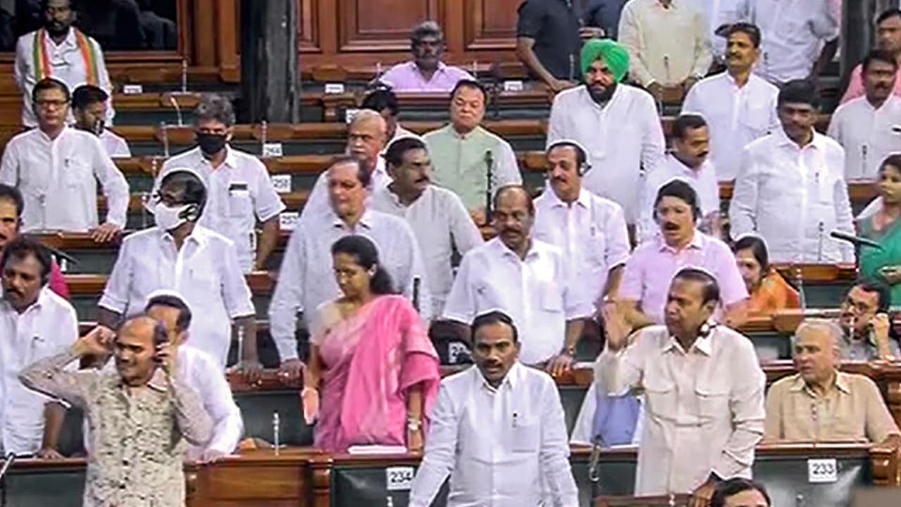 The opposition has been protesting and disrupting the proceedings since the beginning of the Monsoon session of Parliament on July 18. Credit: PTI Photo