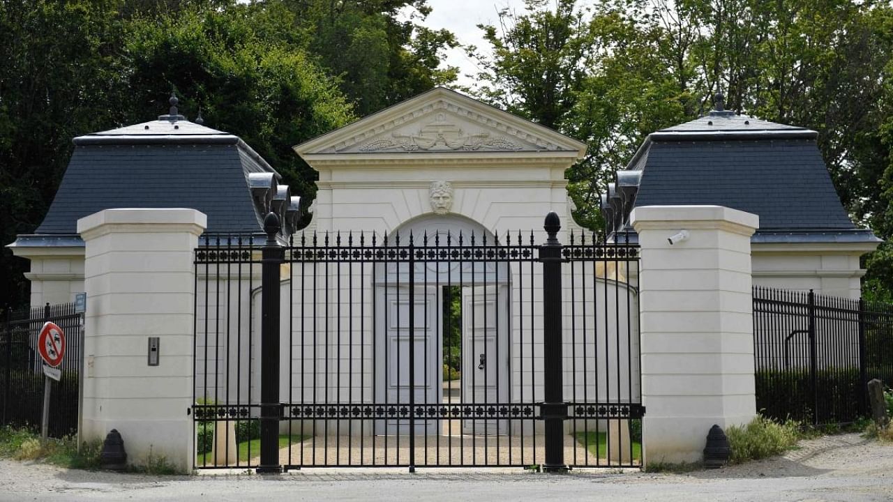 The gated entrance of the Chateau Louis XIV belonging to Saudi Crown Prince Mohammed bin Salman, in Louveciennes outside Paris. Credit: IANS Photo