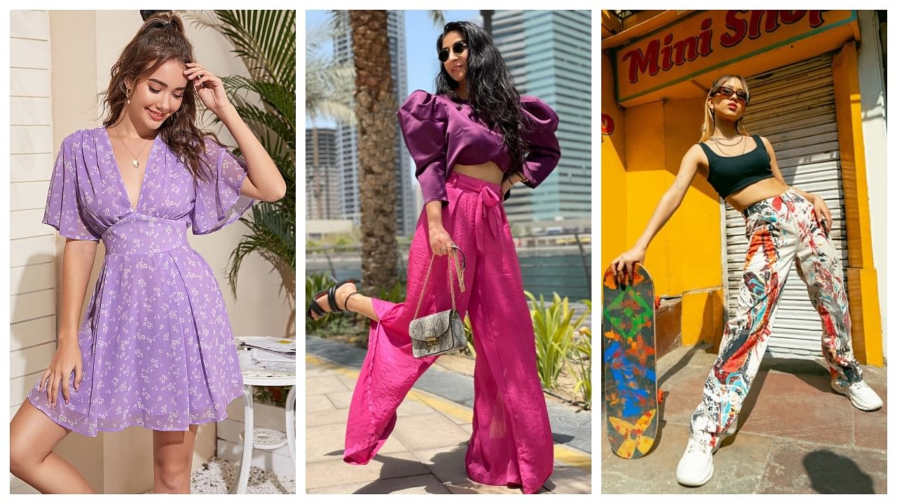 The gloomier the weather, the brighter your clothes. Credit: (L-R) Streetstylestalk.com; Anita Desai; Freakins India