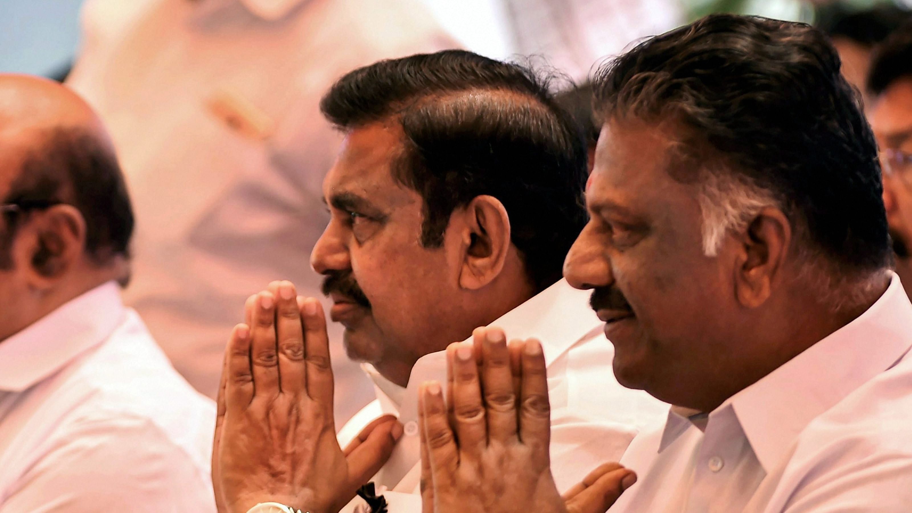 Edappadi Palaniswamy (on the left) and O Paneerselvam. Credit: PTI Photo