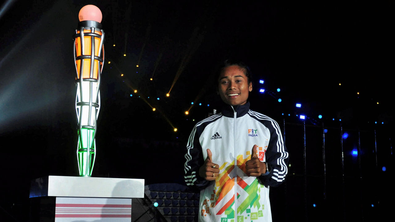 Hima Das during the inauguration ceremony of the 3rd edition of Khelo India Youth Games 2020, in Guwahati, January 10, 2020. Credit: PTI File Photo