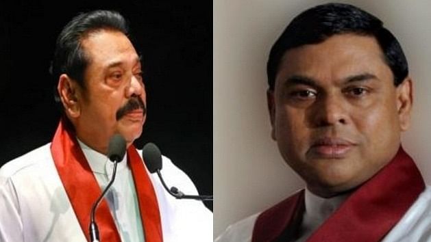 Mahinda Rajapaksa on the right, Basil Rajapaksa. Credit: IANS File Photo
