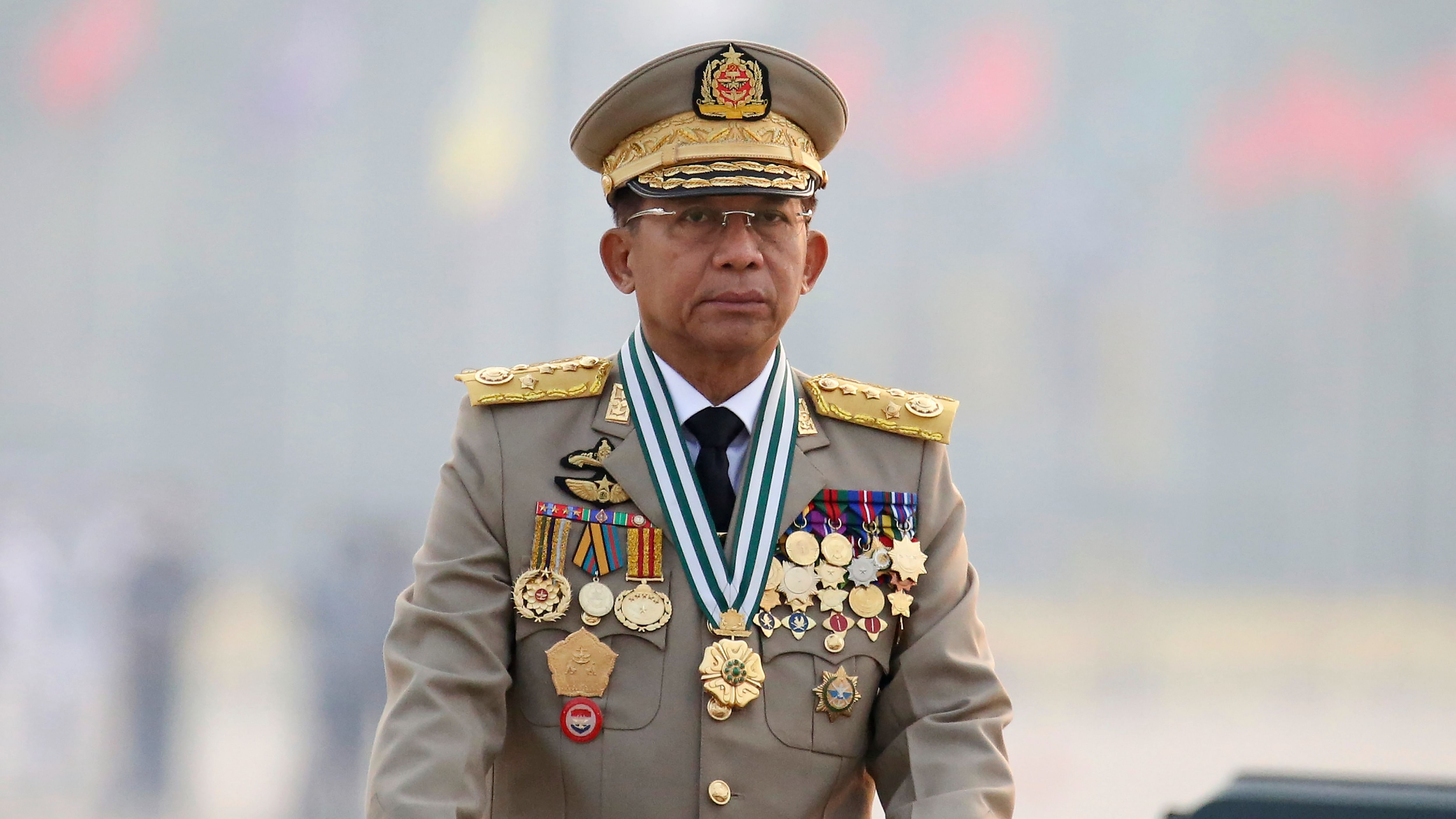 Myanmar's junta chief, Min Aung Hlaing. Credit: AP Photo 