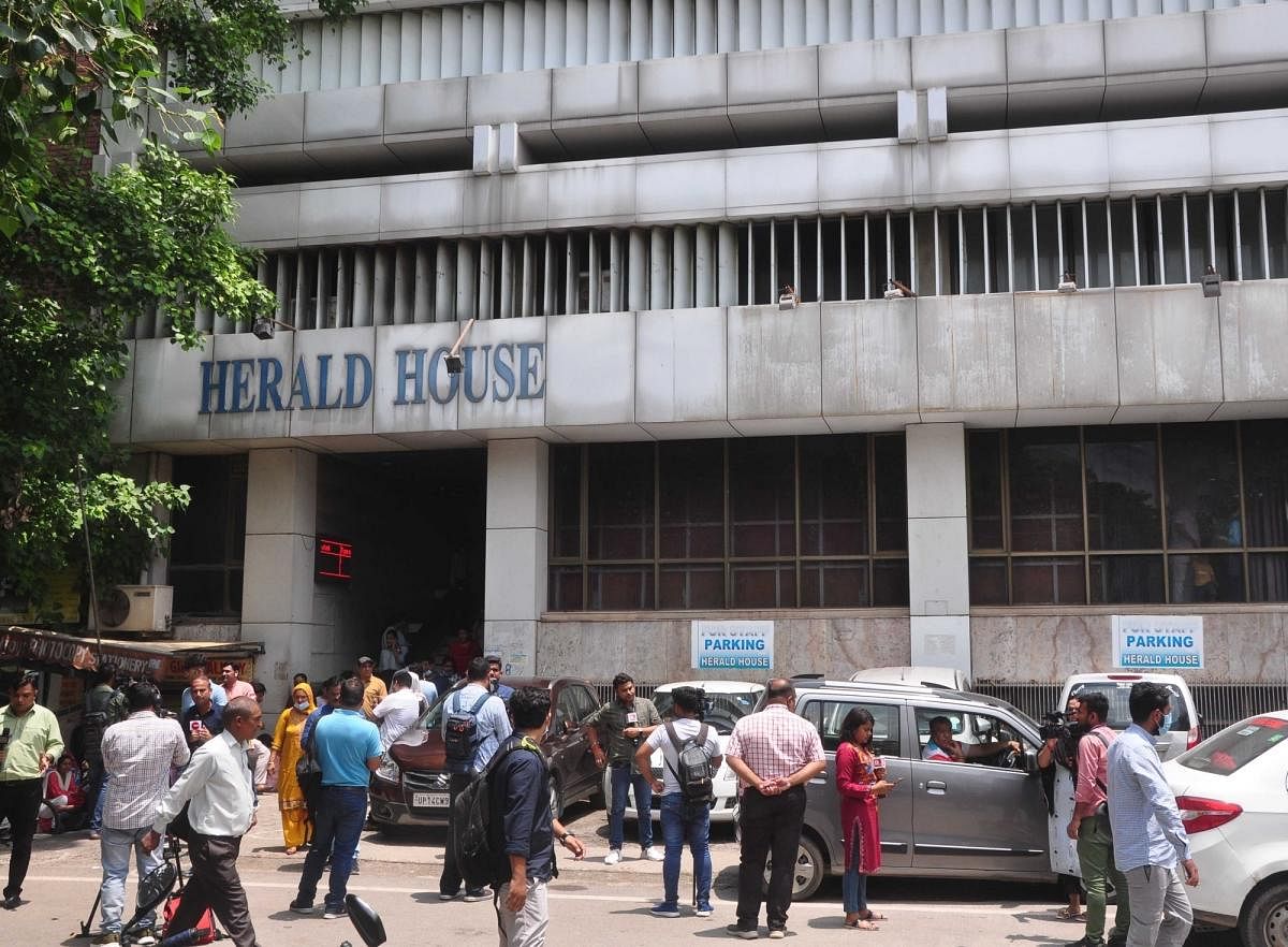 A view of Herald House after the ED conducts raid in connection with National Herald case, at ITO in New Delhi on Tuesday, August 02, 2022. Credit: IANS Photo