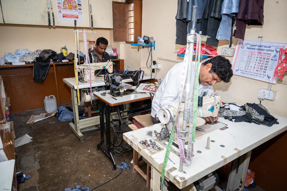A tailoring shop using solar machines in Kannur, Dakshina Kannada district. Credit: DH Photo