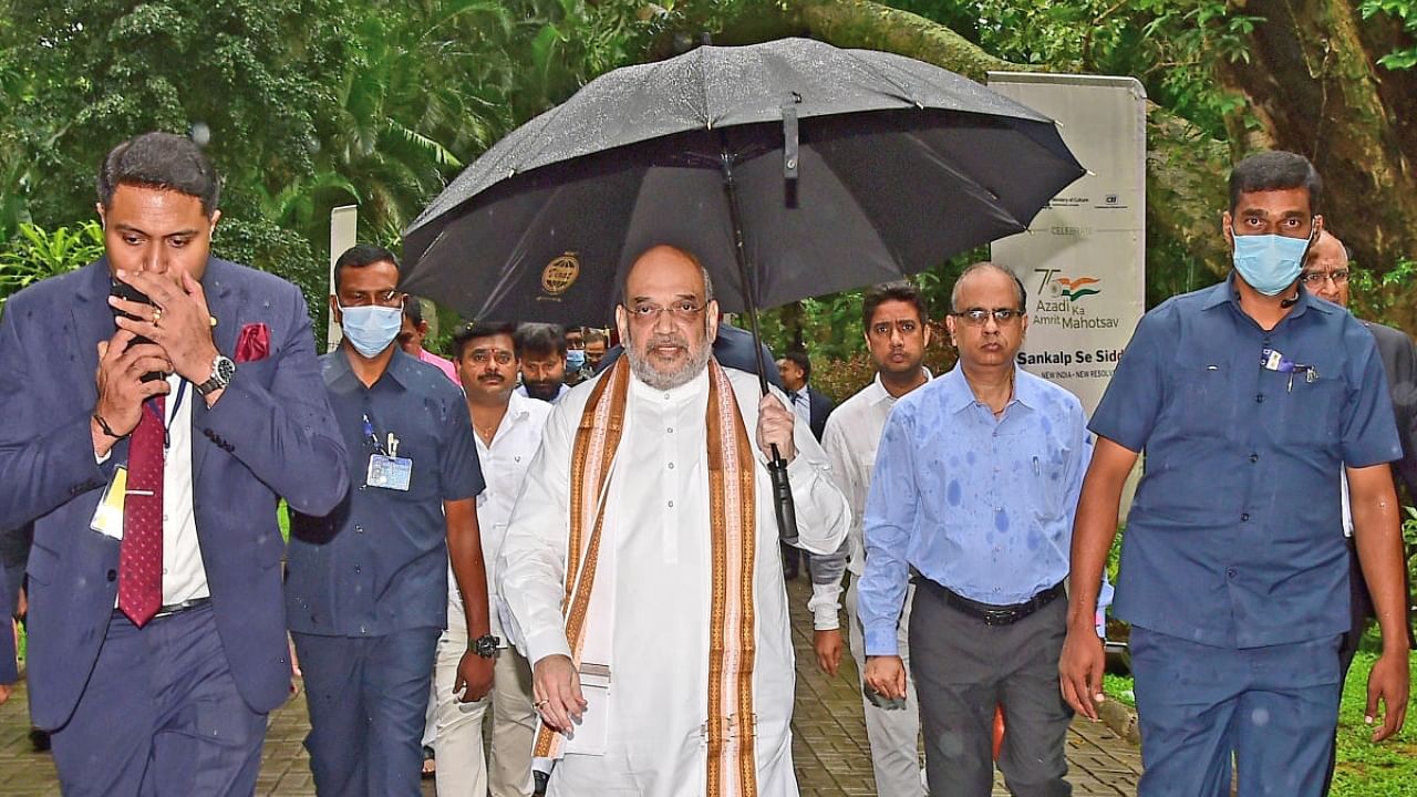 Amit Shah in Bengaluru on Thursday. Credit: DH Photo