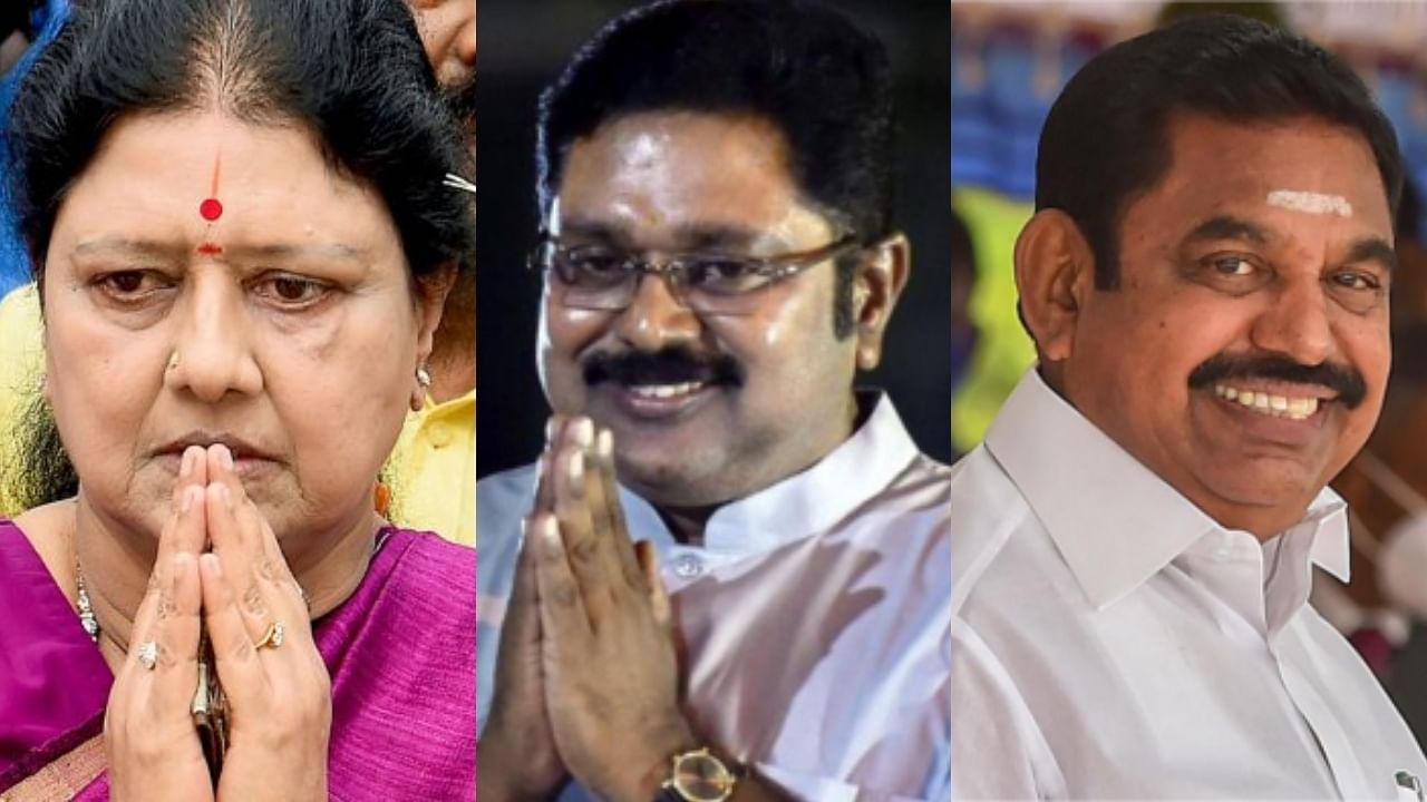 VK Sasikala, TTV Dhinakaran, and O Panneerselvam. Credit: PTI