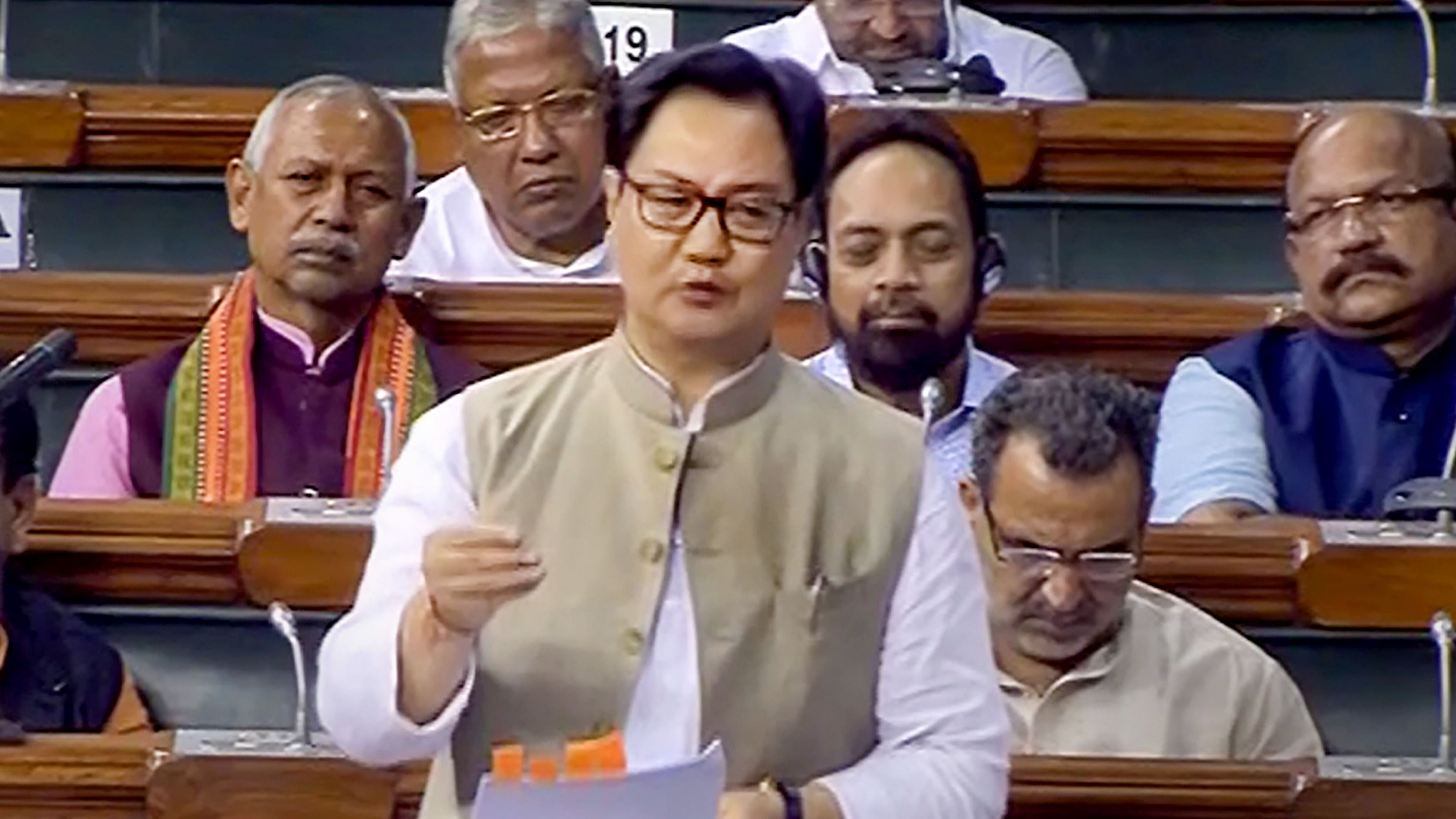 The New Delhi International Arbitration Centre (Amendment) Bill was also introduced in the Lower House of Parliament. Law Minister Kiren Rijiju tabled the Bill. Credit: PTI File Photo