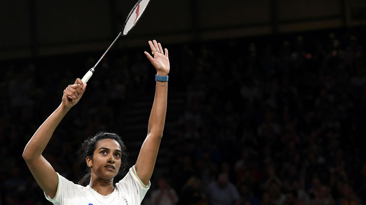 P V Sindhu reacts after winning in the Women's Quarter Final Badminton match against Goh Wei, August 6, 2022. Credit: IANS Photo