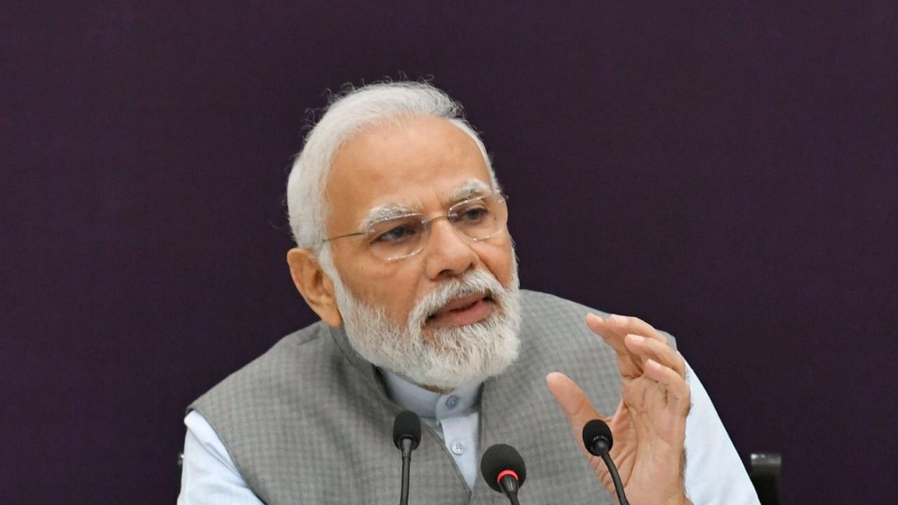 Prime Minister Narendra Modi chairs the 7th Governing Council meeting of NITI Aayog at Rashtrapati Bhawan Cultural Centre. Credit: PTI Photo