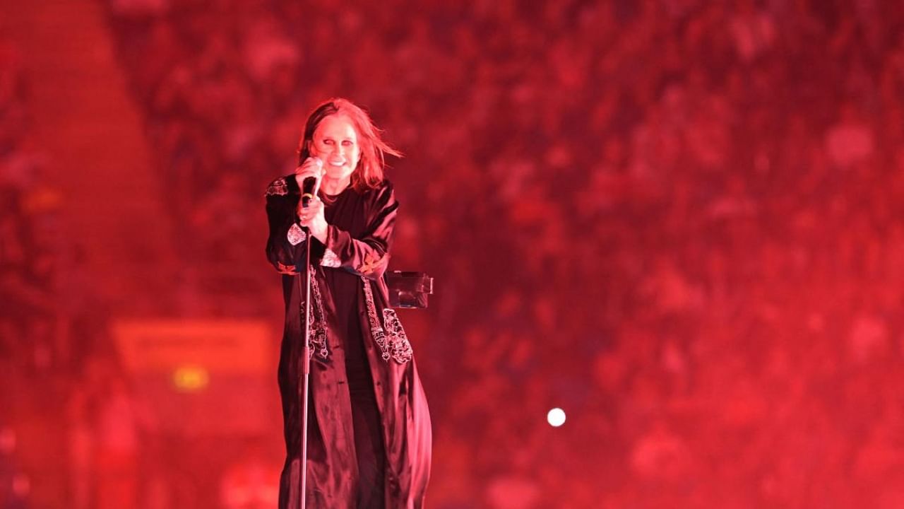 British singer Ozzy Osbourne performs during the closing ceremony for the Commonwealth Games at the Alexander Stadium in Birmingham. Credit: AFP Photo