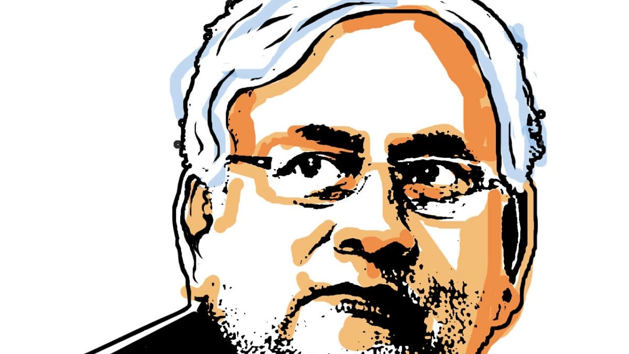 Nitish Kumar. Credit: DH Illustration