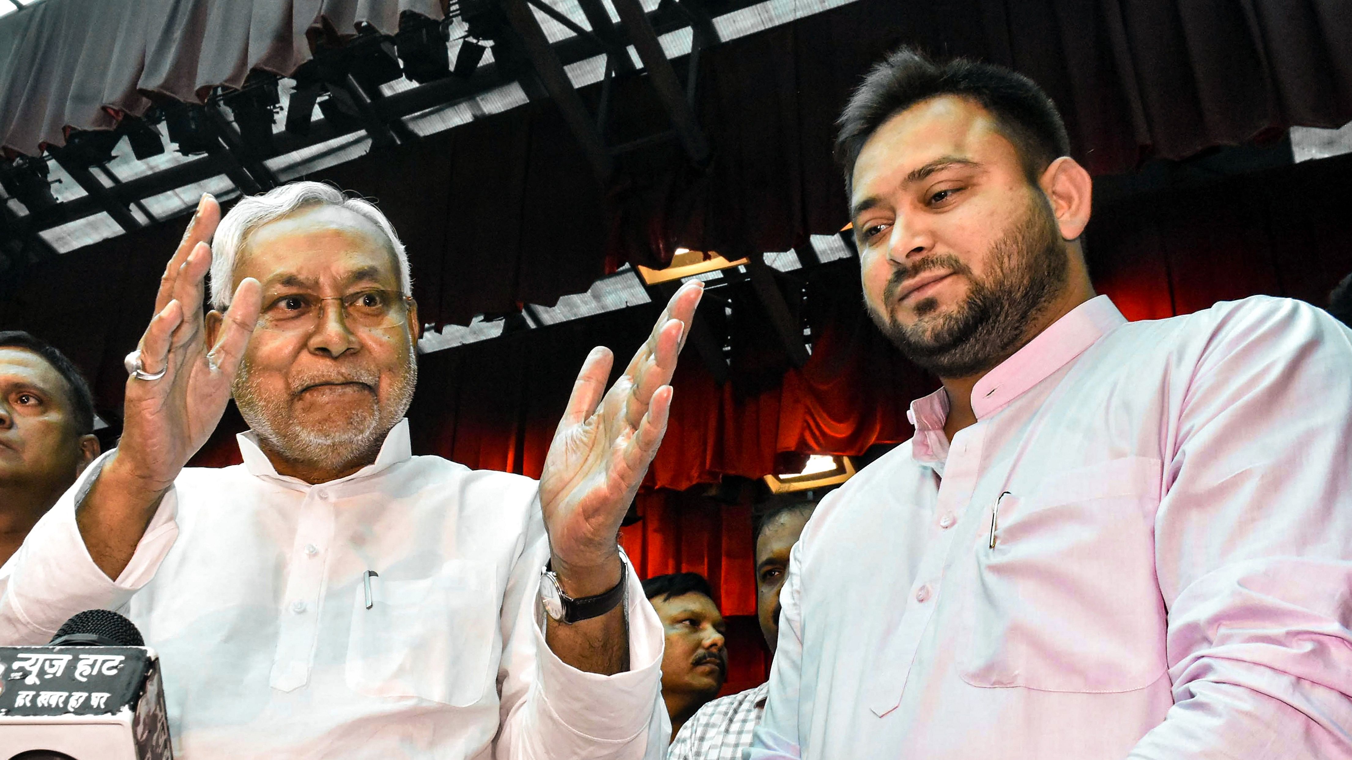 Bihar Chief Minister Nitish Kumar and RJD leader Tejashwi Yadav. Credit: PTI Photo
