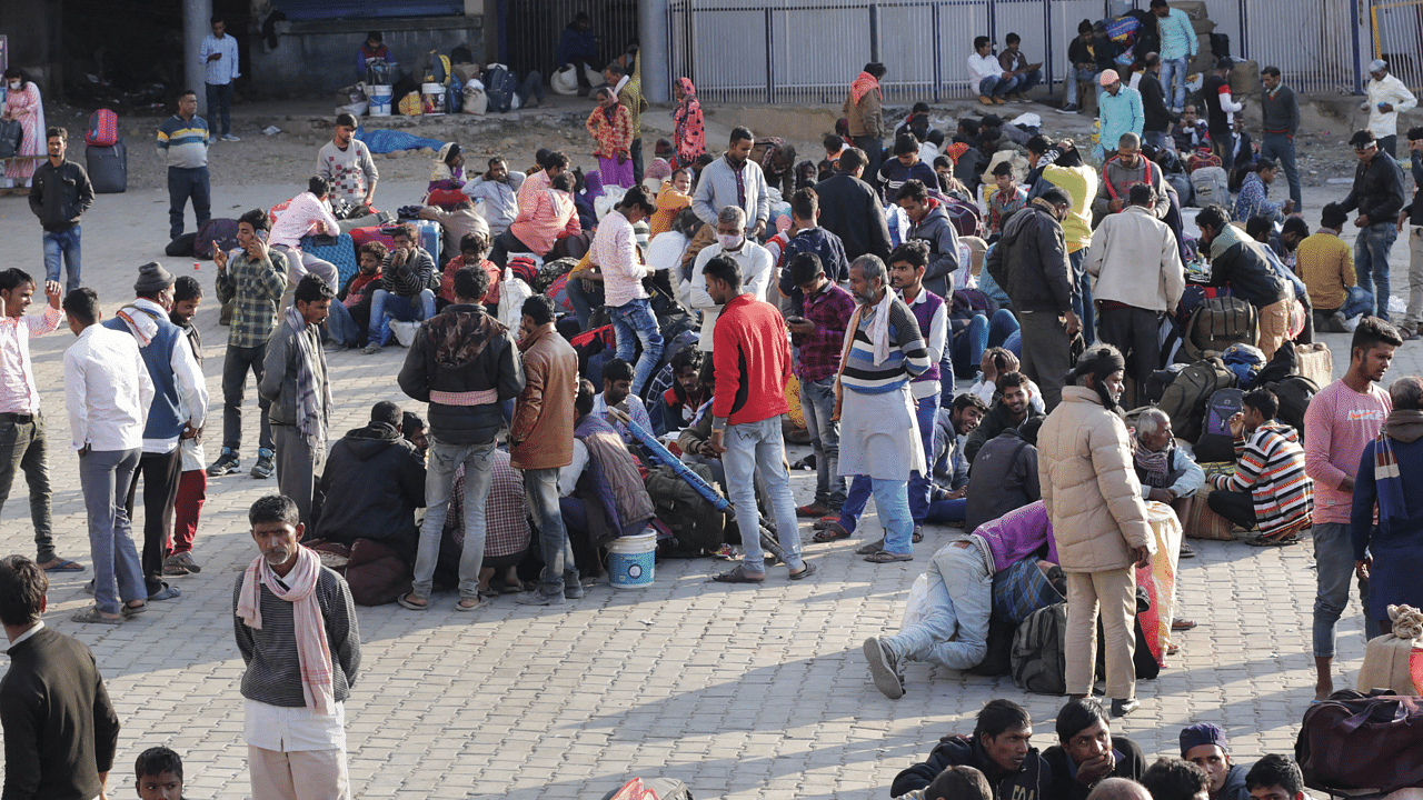 File photo of migrant workers leaving from Jammu. Credit: PTI Photo