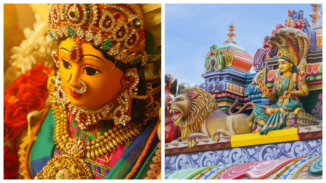 Deities like Mariamman (L) and Varalakshmi are worshipped during Aadi Masam. Credit: iStock