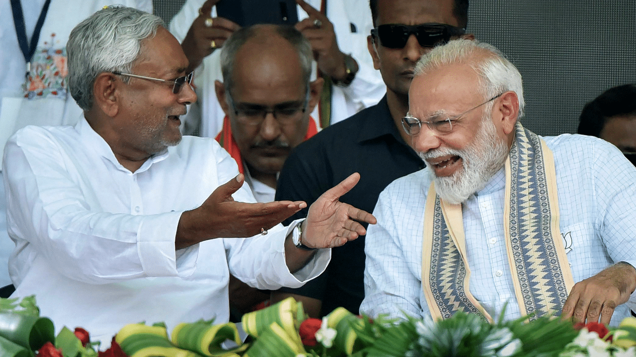 Prime Minister Narendra Modi and Bihar Chief Minister Nitish Kumar. Credit: PTI Photo