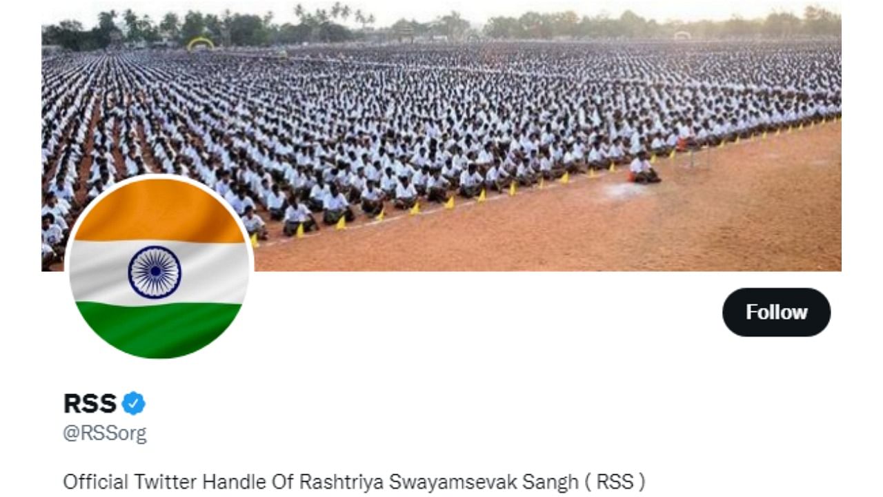 Screenshot taken from the RSS' official Twitter page, @RSSOrg