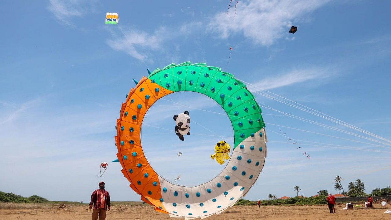 Kite festival in Chennai. Credit: PTI Photo