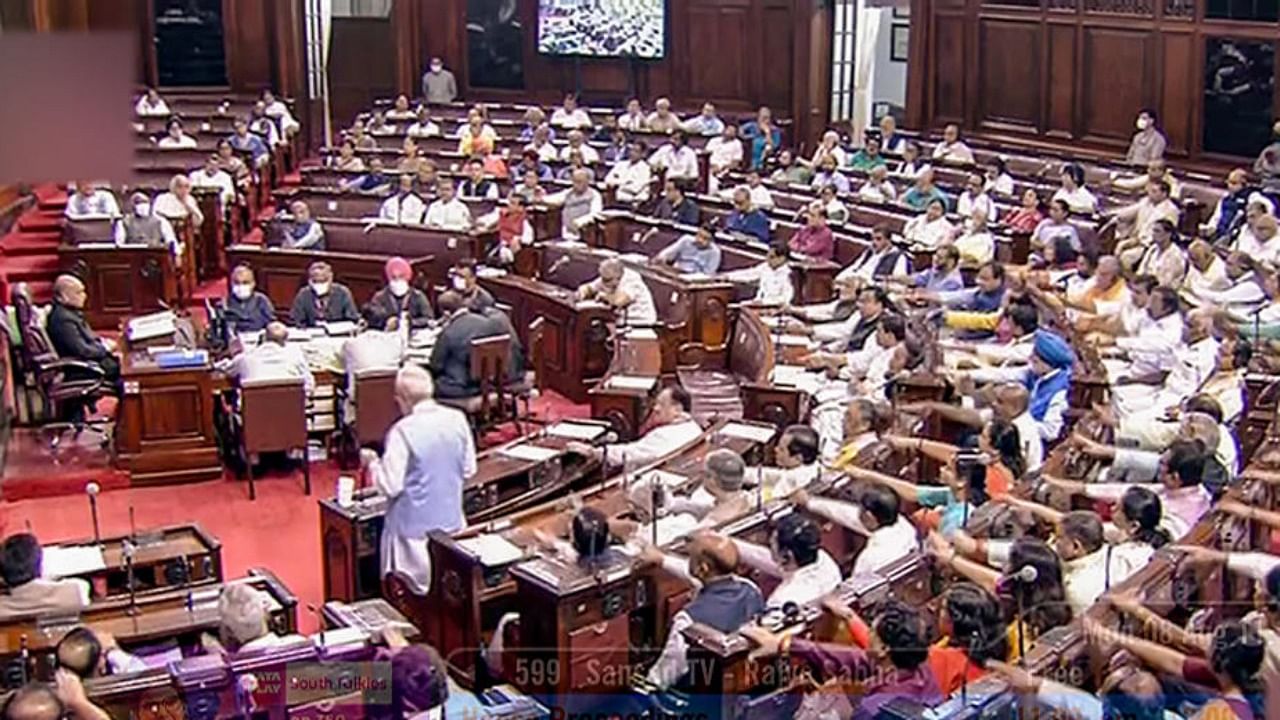 In picture, the Rajya Sabha in session this month. Credit: PTI Photo