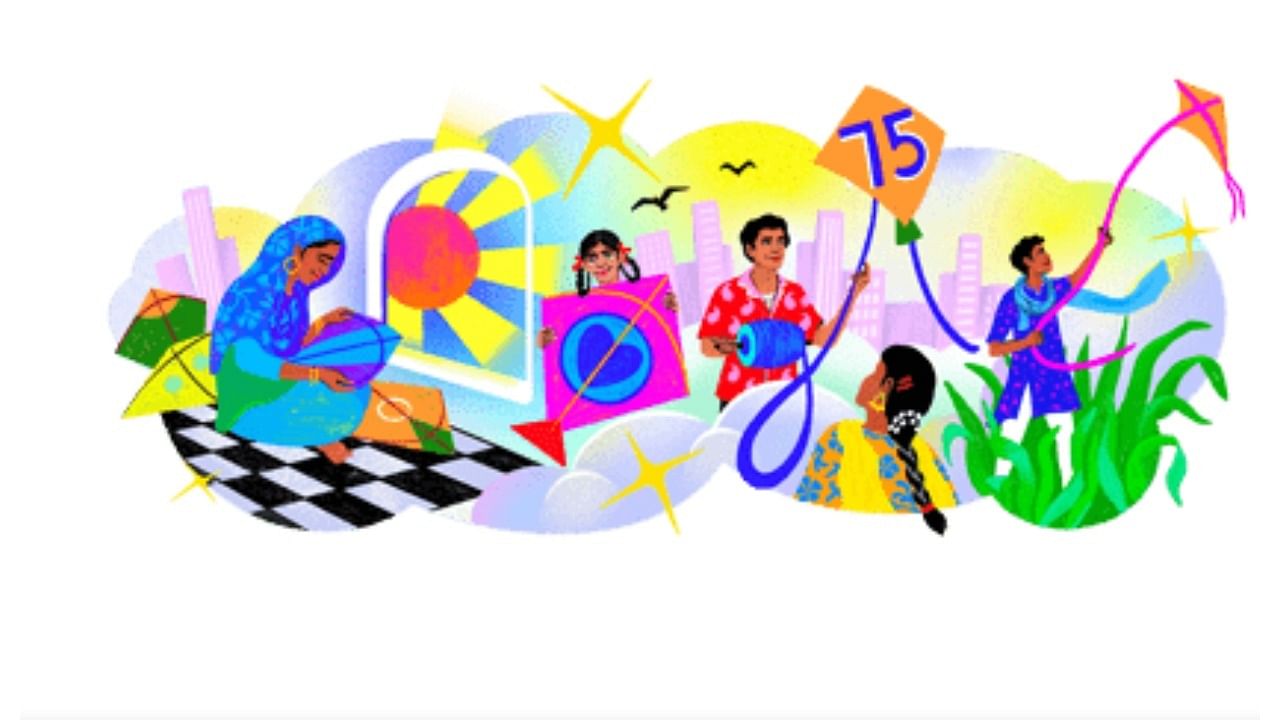 Technology giant Google marked the 75th anniversary of the country's independence with animated doodle. Credit: Google 