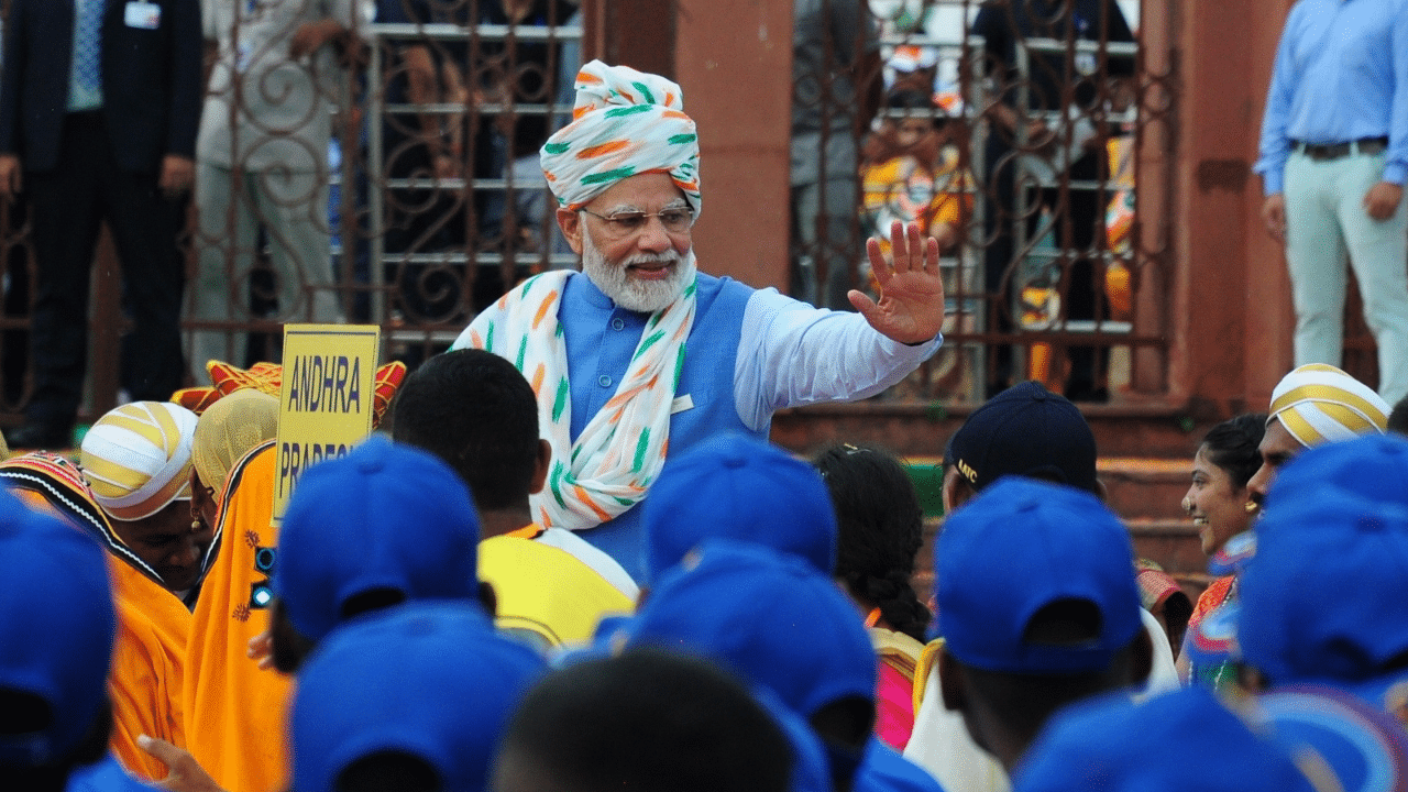 In his address from the ramparts of the Red Fort on 76th Independence Day, the Prime Minister said the nation's consciousness has been awakened. Credit: IANS Photo