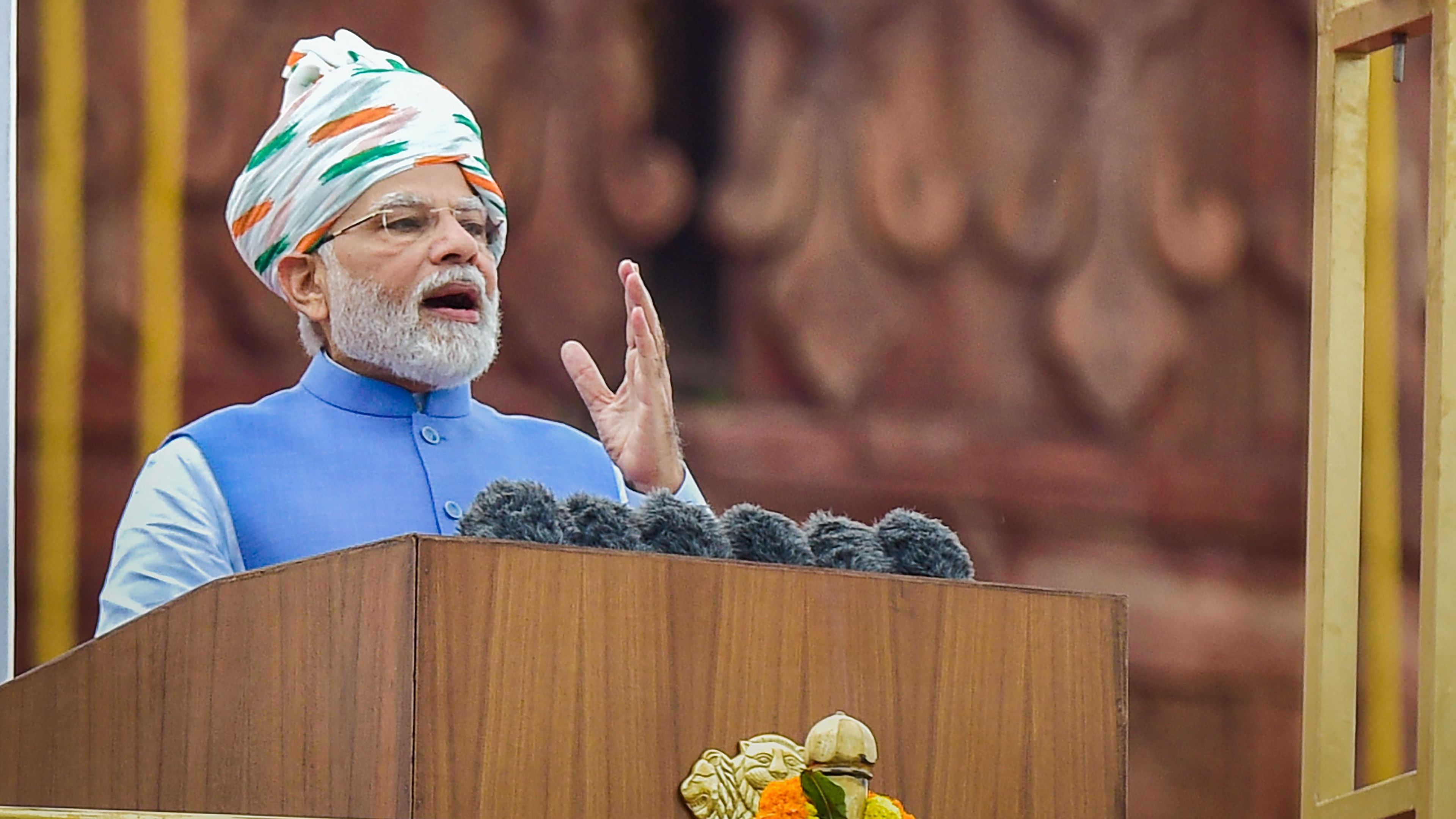 PM said the citizens are proud of the strength of the women of India like Rani Laxmibai, Jhalkari Bai, Rani Chennamma, and Begum Hazrat Mahal. Credit: PTI Photo