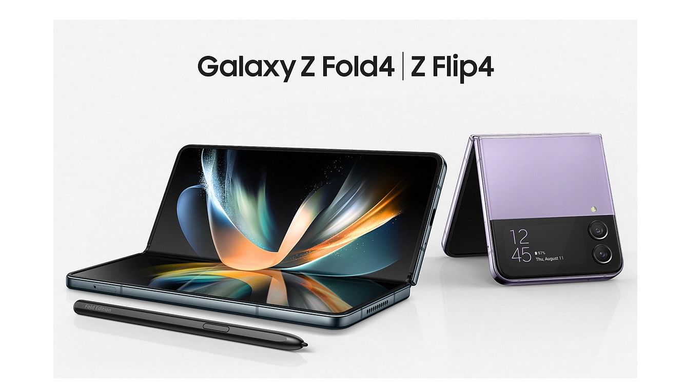 Samsung Galaxy Z Fold4 and Z Flip4 series. Credit: Samsung India