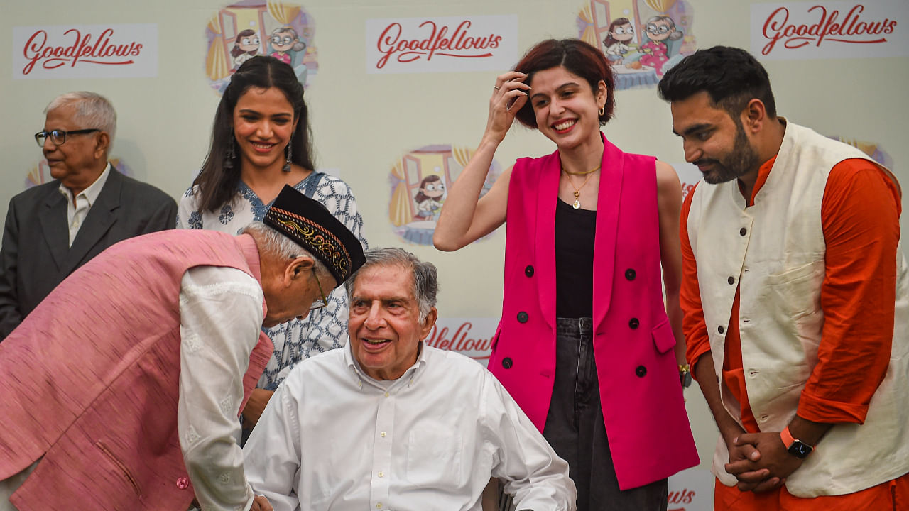 Ratan Tata during the launch of ‘Good fellows’, India’s first companionship start-up for senior citizens, in Mumbai, Tuesday, Aug. 16, 2022. Credit: PTI Photo