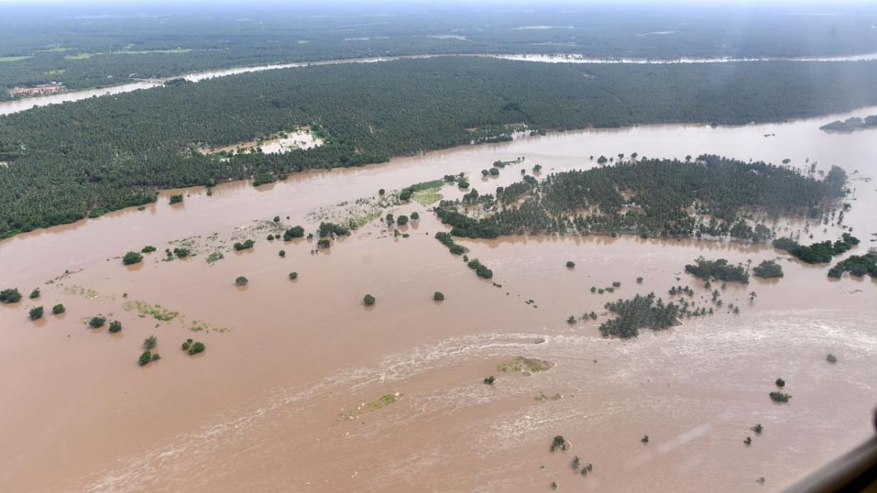 View of flood affected areas in East Godavari district. Credit: PTI file photo