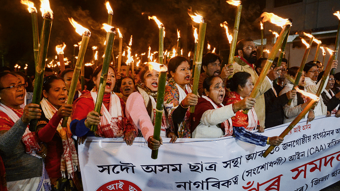 Anti-CAA protest in Guwahai. Credit: PTI File Photo