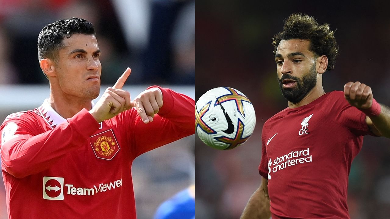 Manchester United's Cristiano Ronaldo and Liverpool's Mohammed Salah. Credit: Reuters Photos