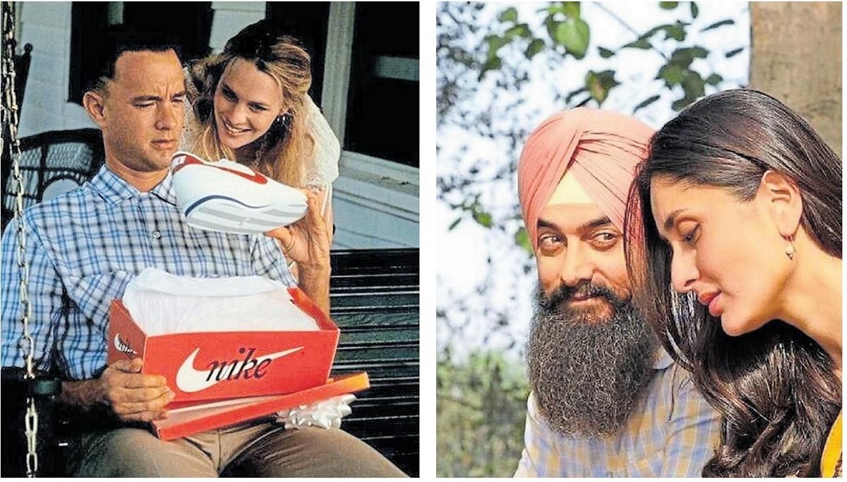 The aura around 'Forrest Gump', starring Tom Hanks and Robin Wright, continues to remain strong. (Right) Aamir Khan and Kareena Kapoor Khan in ‘Laal Singh Chaddha’.