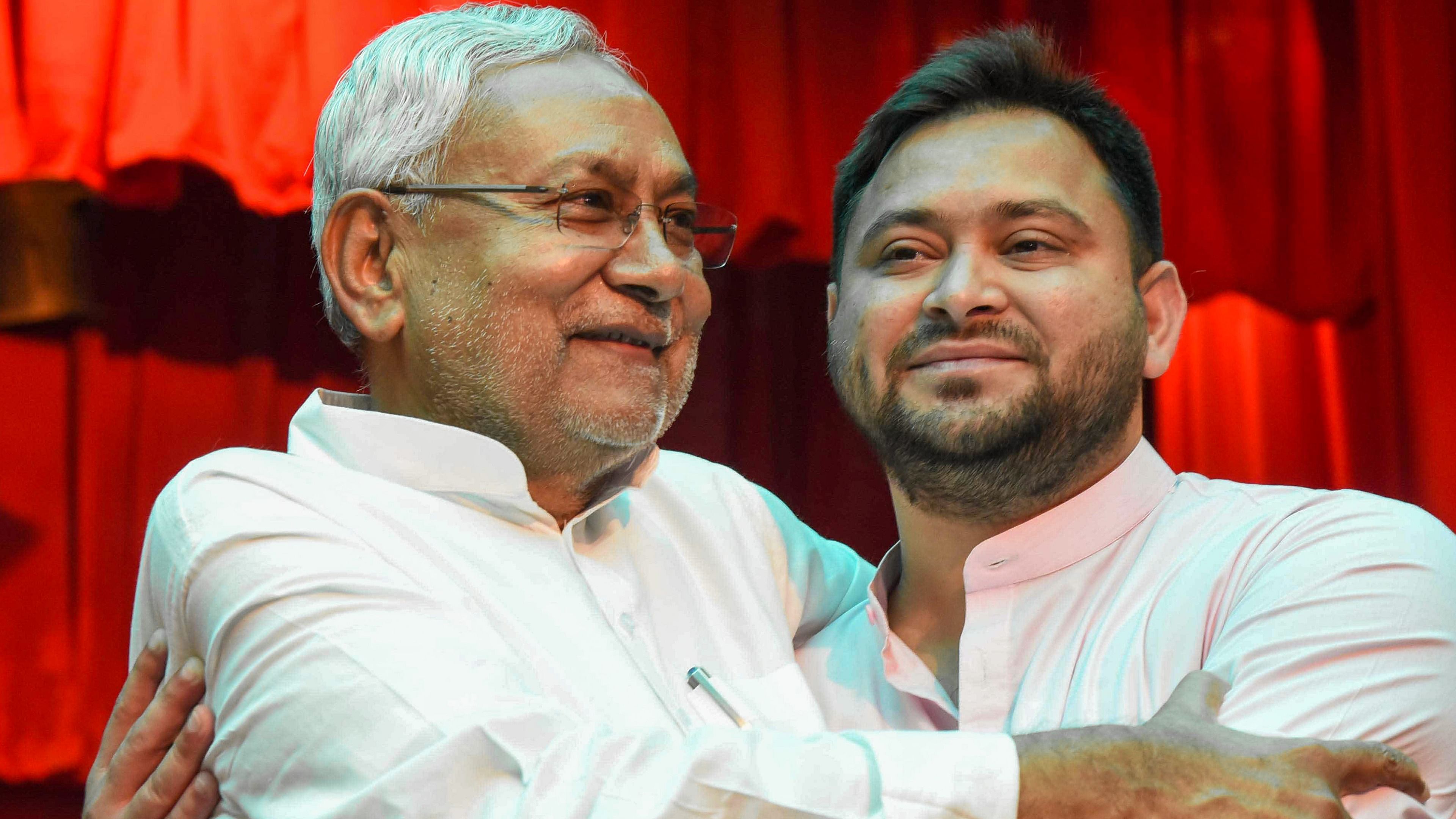 The 'Mahagathbandhan', which comprises the chief minister's JD(U), besides RJD, Congress, CPI(ML), CPI and CPI(M), has a combined strength of more than 160 in the 243-strong House. Credit: PTI Photo