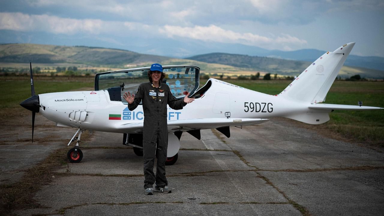 Mack Rutherford, 17, the youngest person to fly solo around the world. Credit: AFP Photo