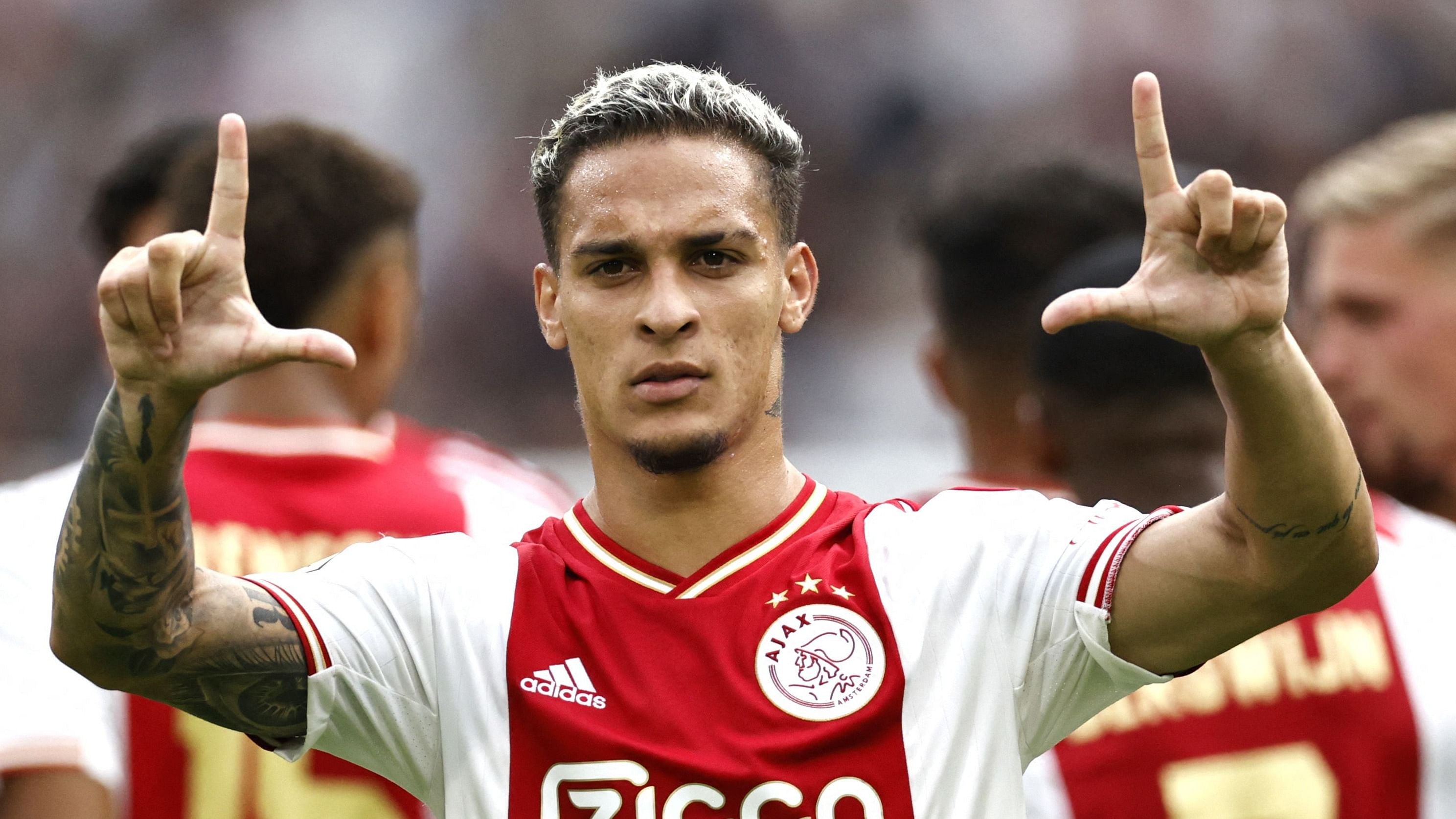 Antony registered 12 goals and 10 assists in 33 games in all competitions for Ajax last season as they won their third consecutive Eredivisie title. Credit: AFP File Photo