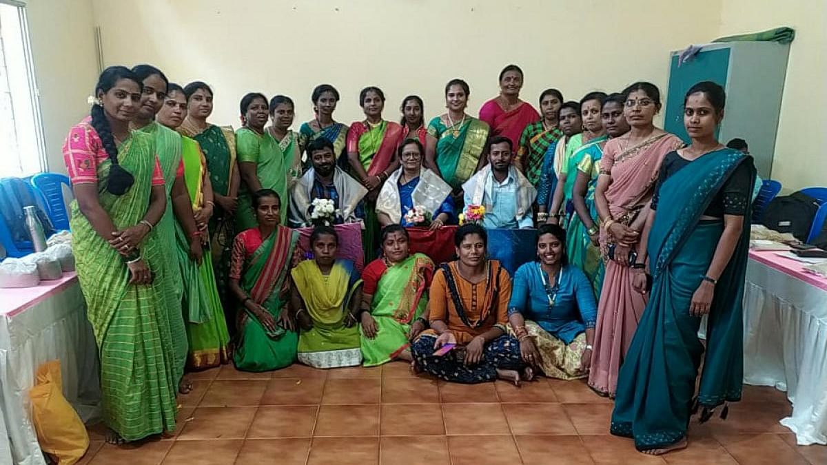 These women of Doddaballapur underwent training in the seven Ps of marketing (product, price, promotion, place, people, process and physical evidence) with the mentors of Code Unnati. Credit: DH Photo