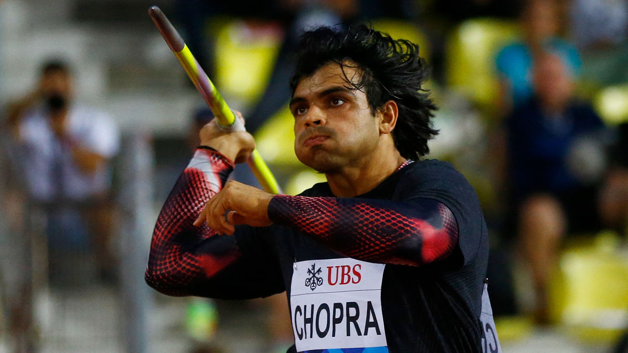 Neeraj Chopra in action during the men's javelin throw event at the Diamond League Meeting, August 27, 2022. Credit: Reuters Photo