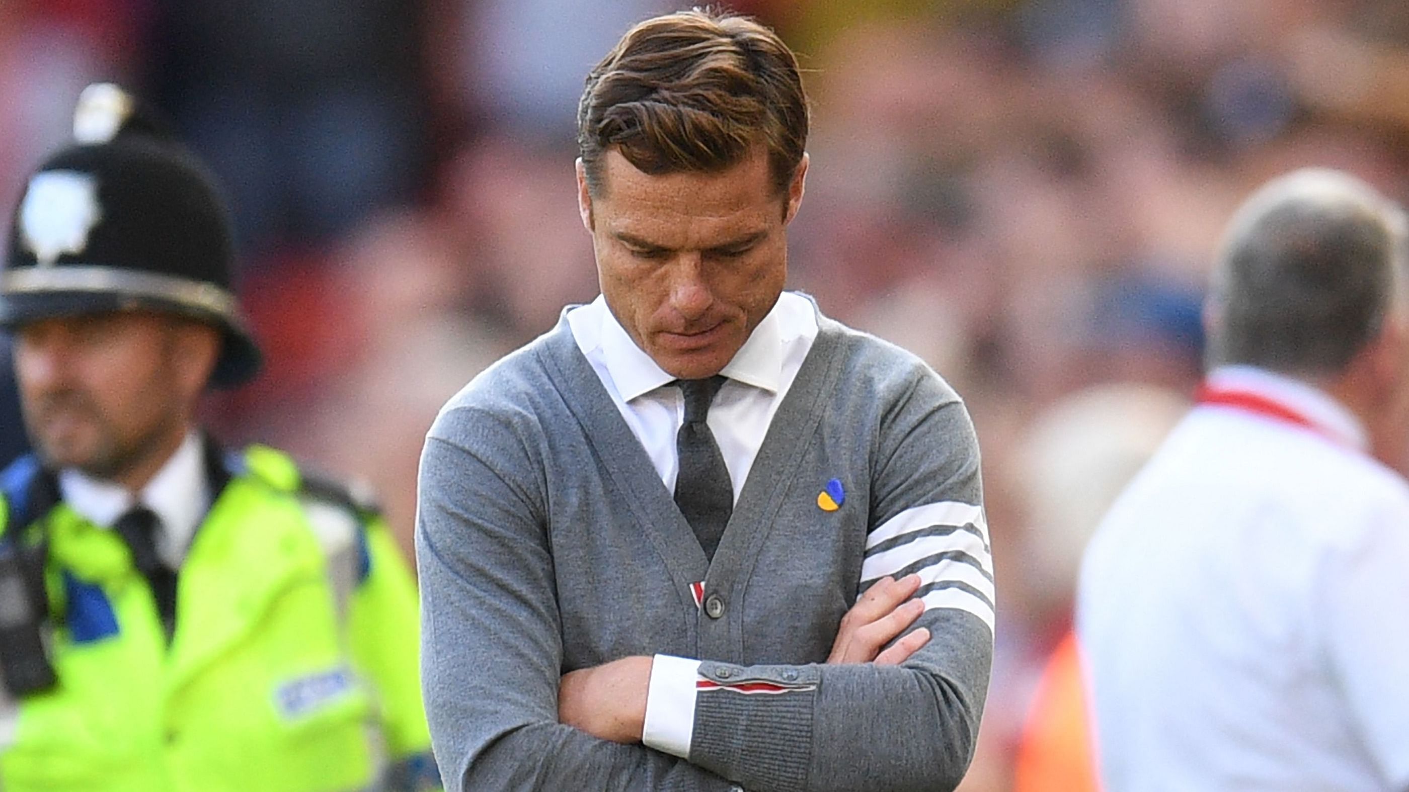 Bournemouth's English head coach Scott Parker reacts after they concede their ninth goal during the English Premier League football match between Liverpool and Bournemouth. Credit: AFP Photo