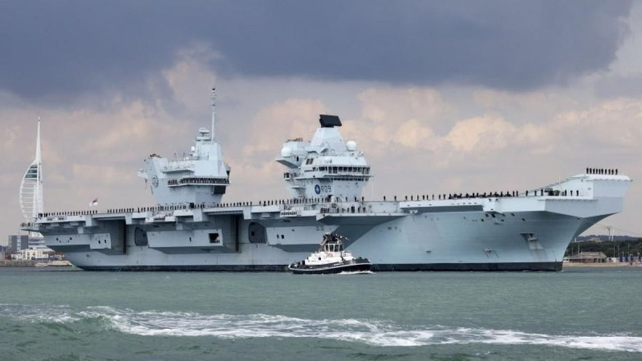 UK Royal Navy aircraft carrier HMS Prince of Wales. Credit: Twitter/@HMSPWLS