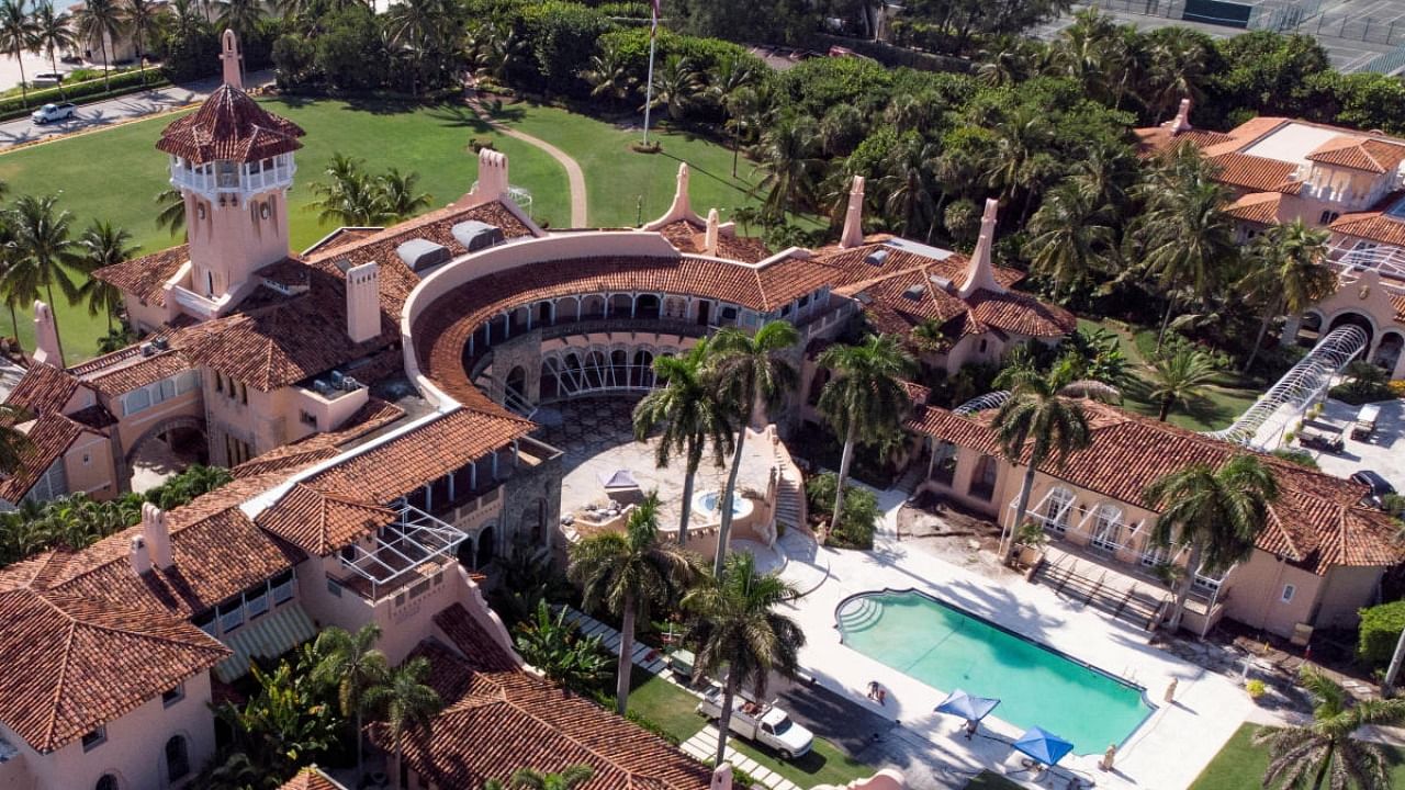 An aerial view of former US President Donald Trump's Mar-a-Lago home in Palm Beach. Credit: Reuters photo
