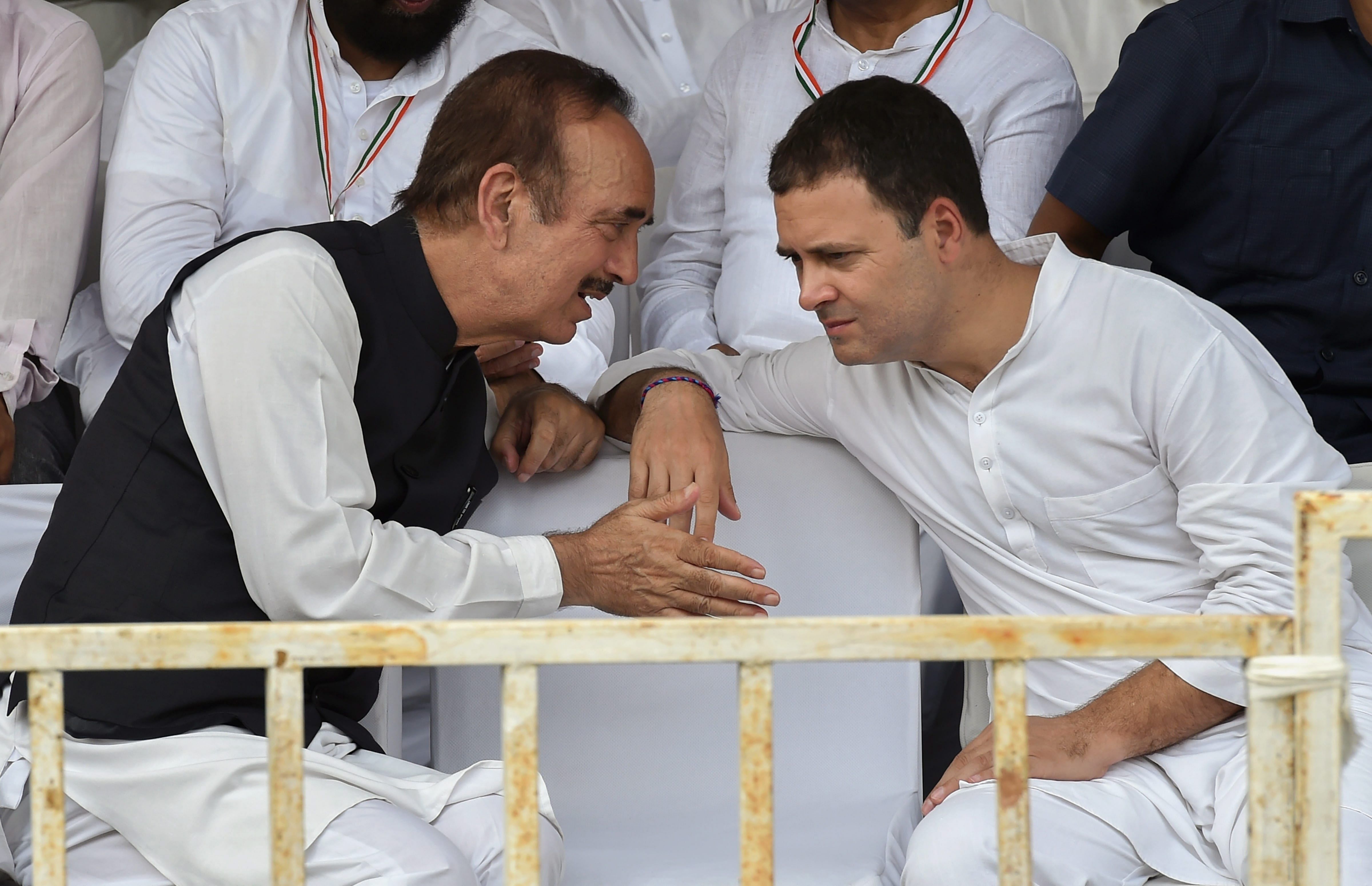 Ghulam Nabi Azad and Rahul Gandhi.Credit: PTI Photo