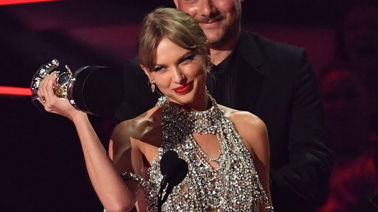 US singer-songwriter Taylor Swift accepts the Video of the year award onstage during the MTV Video Music Awards at the Prudential Center in Newark, New Jersey. Credit: AFP Photo