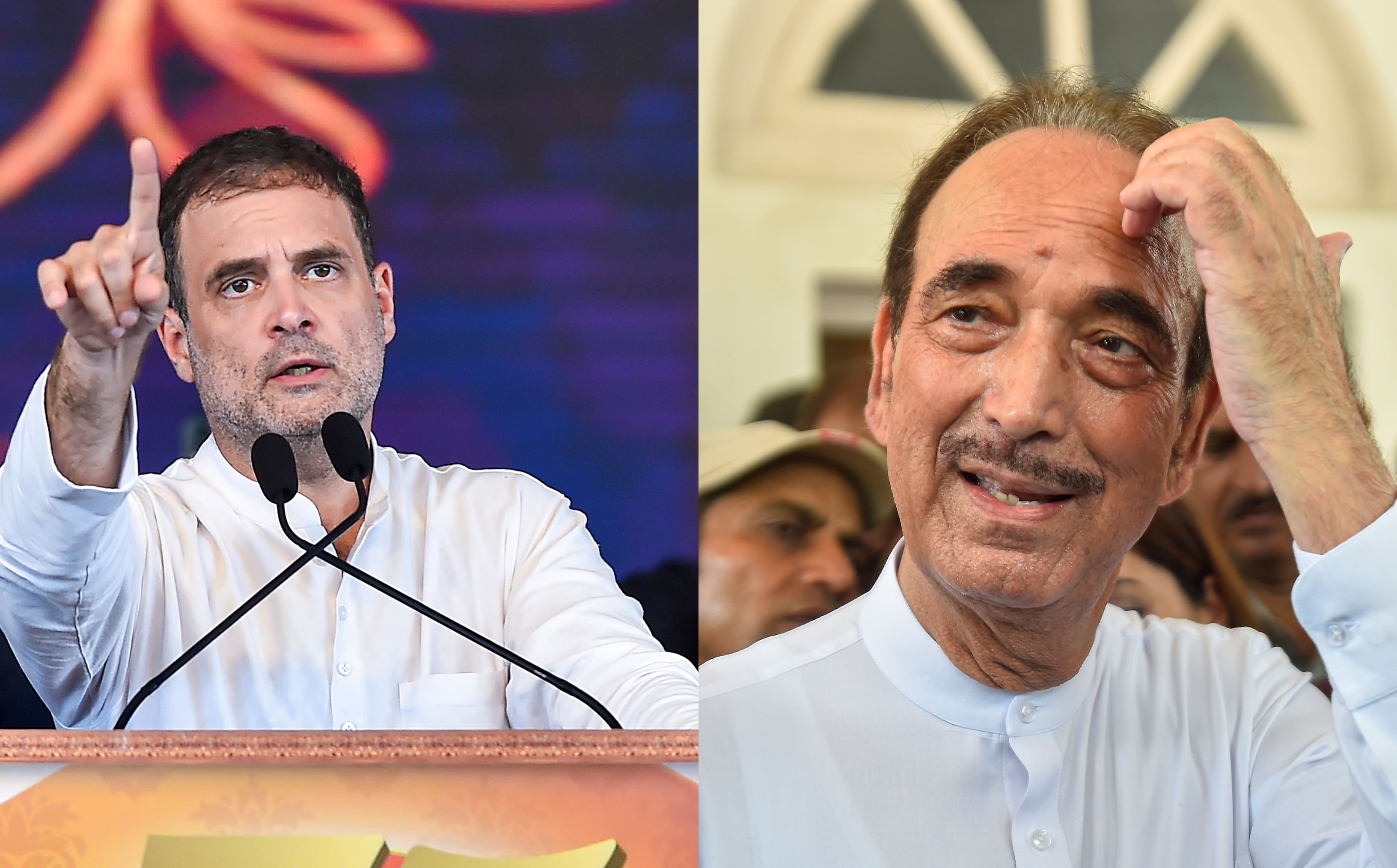 Congress leader Rahul Gandhi and Ghulam Nabi Azad. Credit: PTI Photo