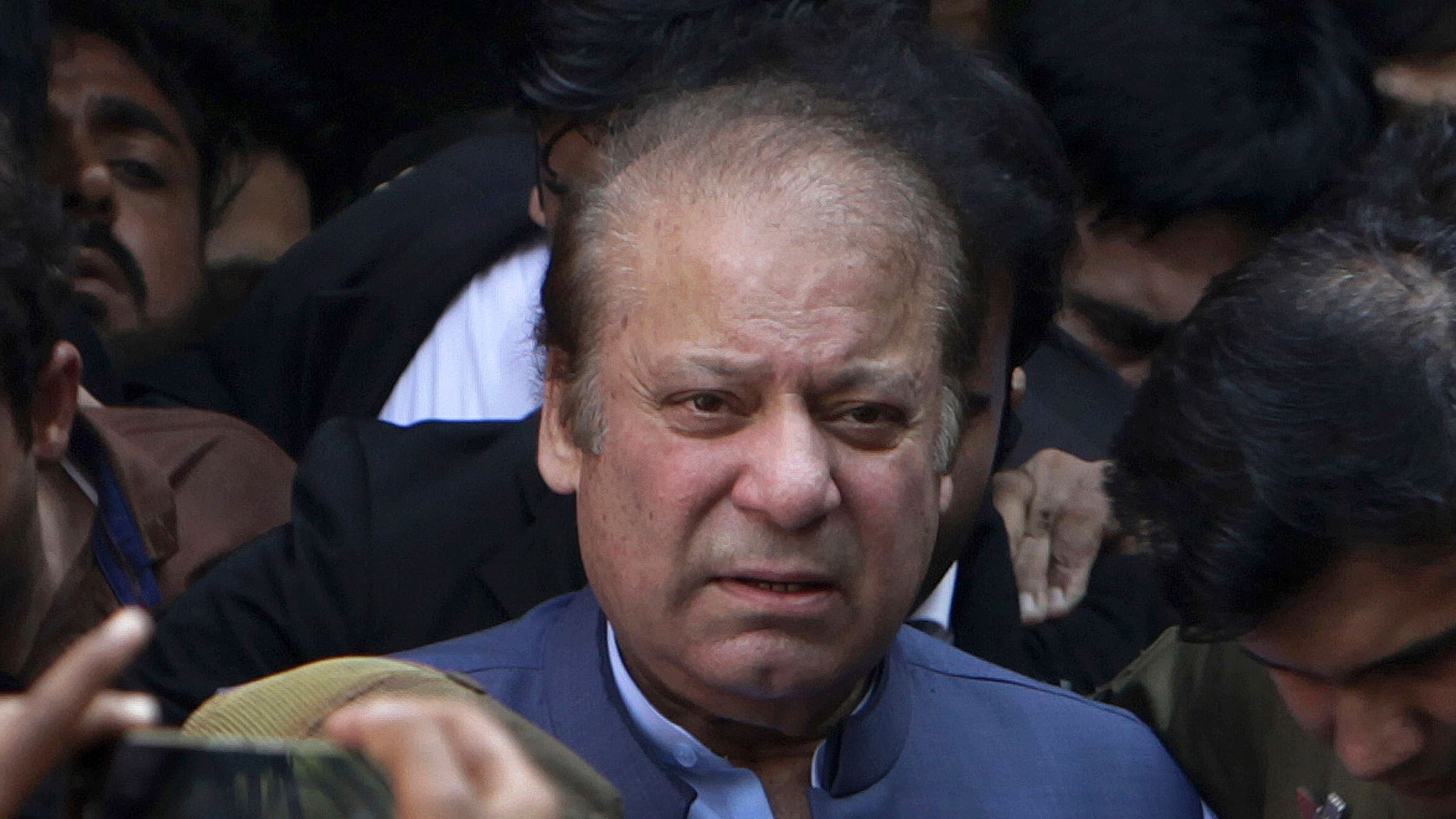 Journalists working at various channels said that they aired Nawaz Sharif's speech after they saw the state broadcaster do it.  Credit: AP Photo