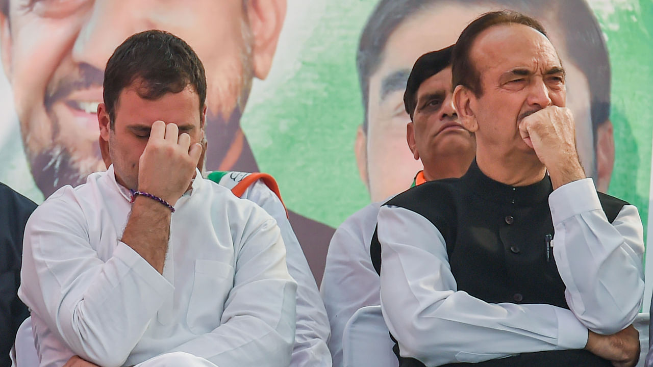 Rahul Gandhi (left) and Ghulam Nabi Azad (right). Credit: PTI File Photo