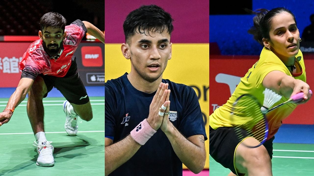 Kidambi Srikanth, Lakshya Sen, Saina Nehwal. Credit: AFP, PTI, AFP Photo