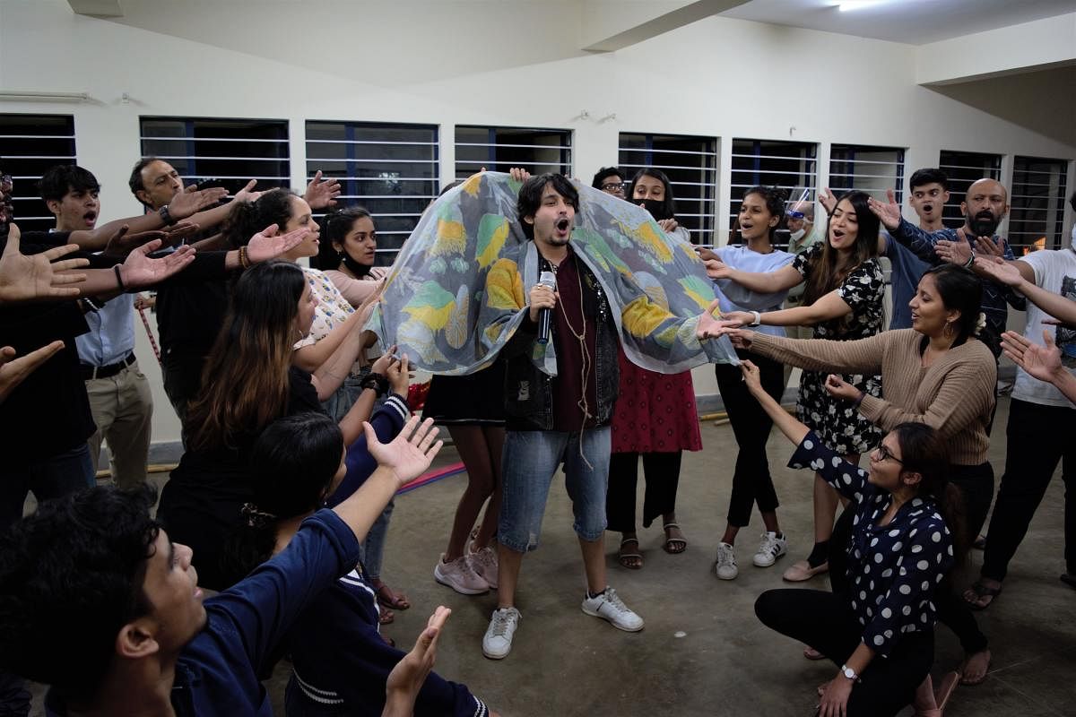 A rehearsal of the musical ‘Joseph And The Amazing Technicolor Dreamcoat’ in progress.