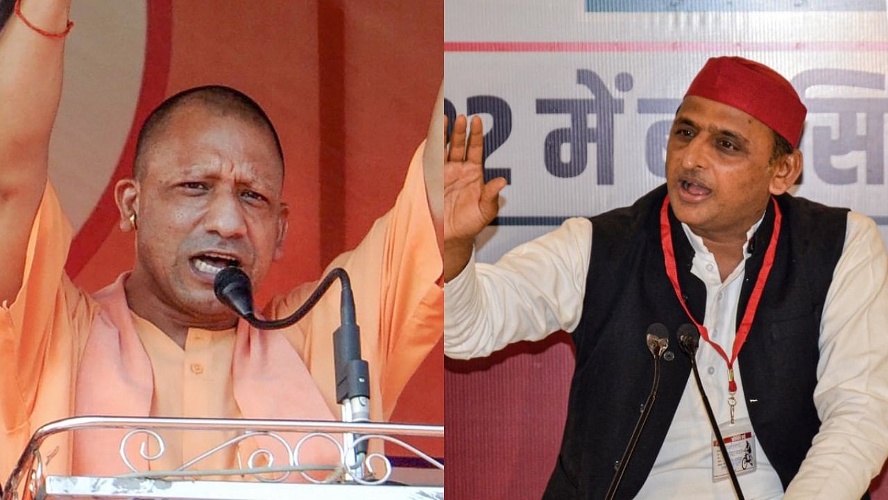 UP CM Yogi Adityanath (left) and SP chief Akhilesh Yadav. Credit: PTI Photos